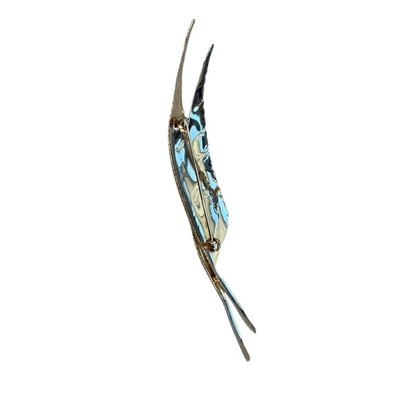 Dior Leaf Motif Gold Tone Brooch Pin - Picture 3 of 5